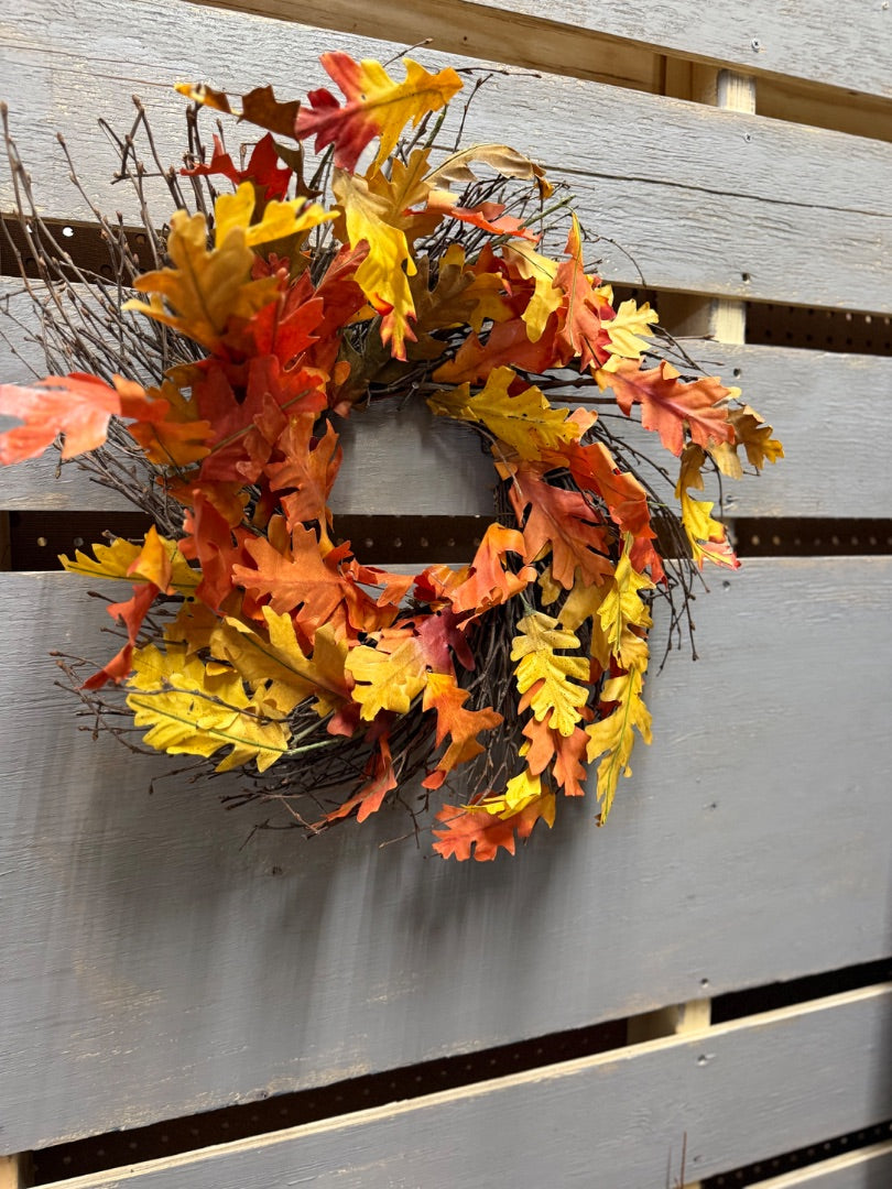orange vintage fall wreath