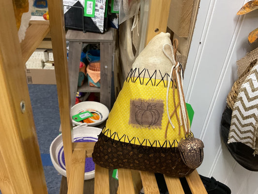 Yellow w/ Acorn Bell/patch Fabric Candy Corn , Large