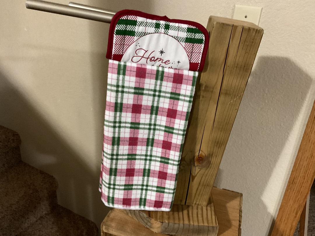 Maroon “Home” Kitchen Towel w/ Pot Holder