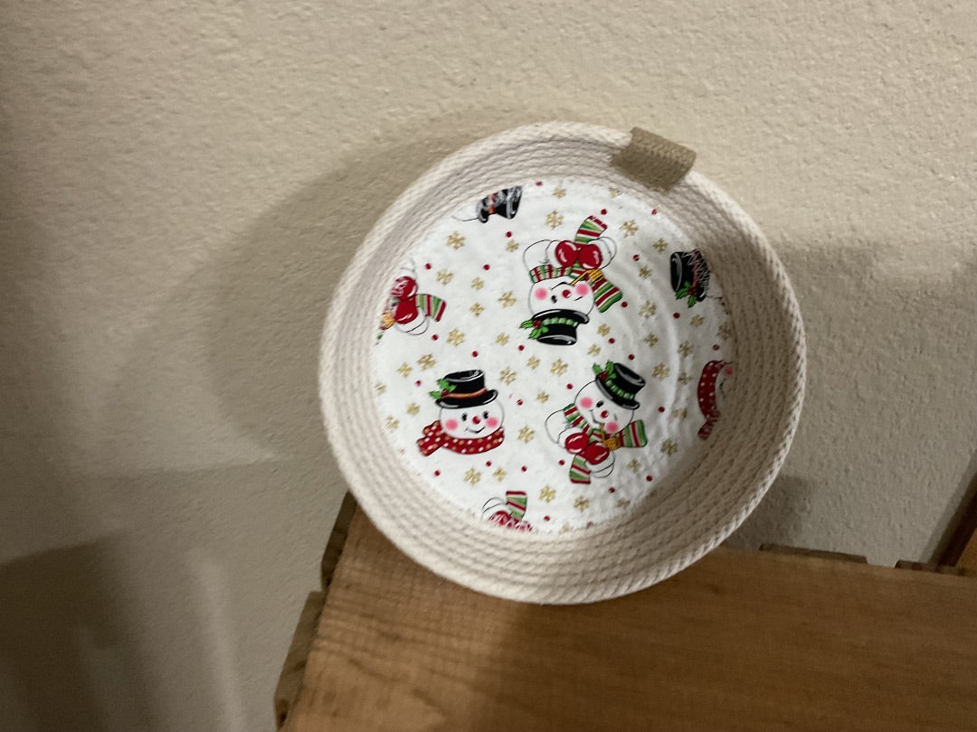 “Snowmen” Rope basket, Medium