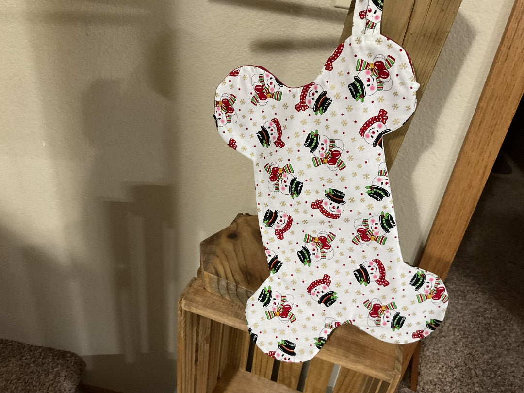 White/Red “Snowman” Christmas Dog Stocking