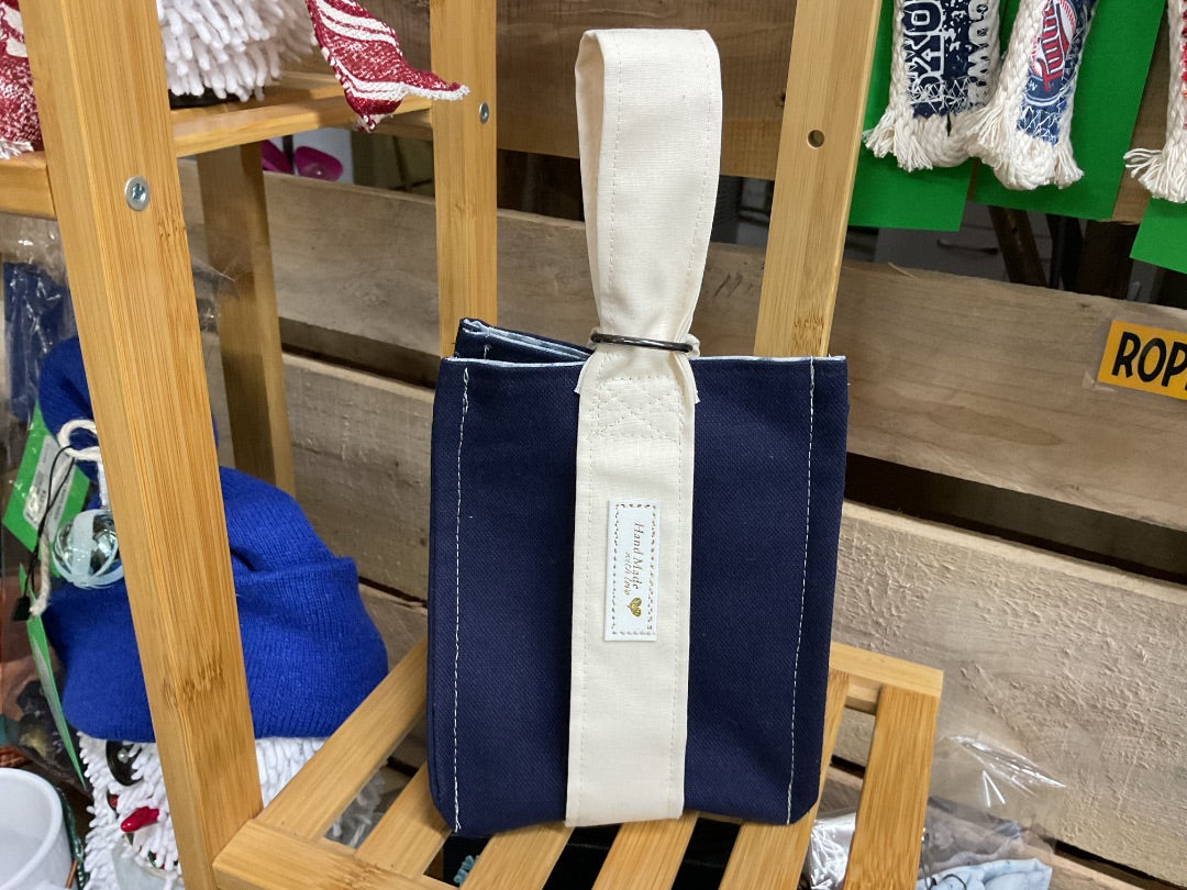 Navy Fabric Gift Bag, Small
