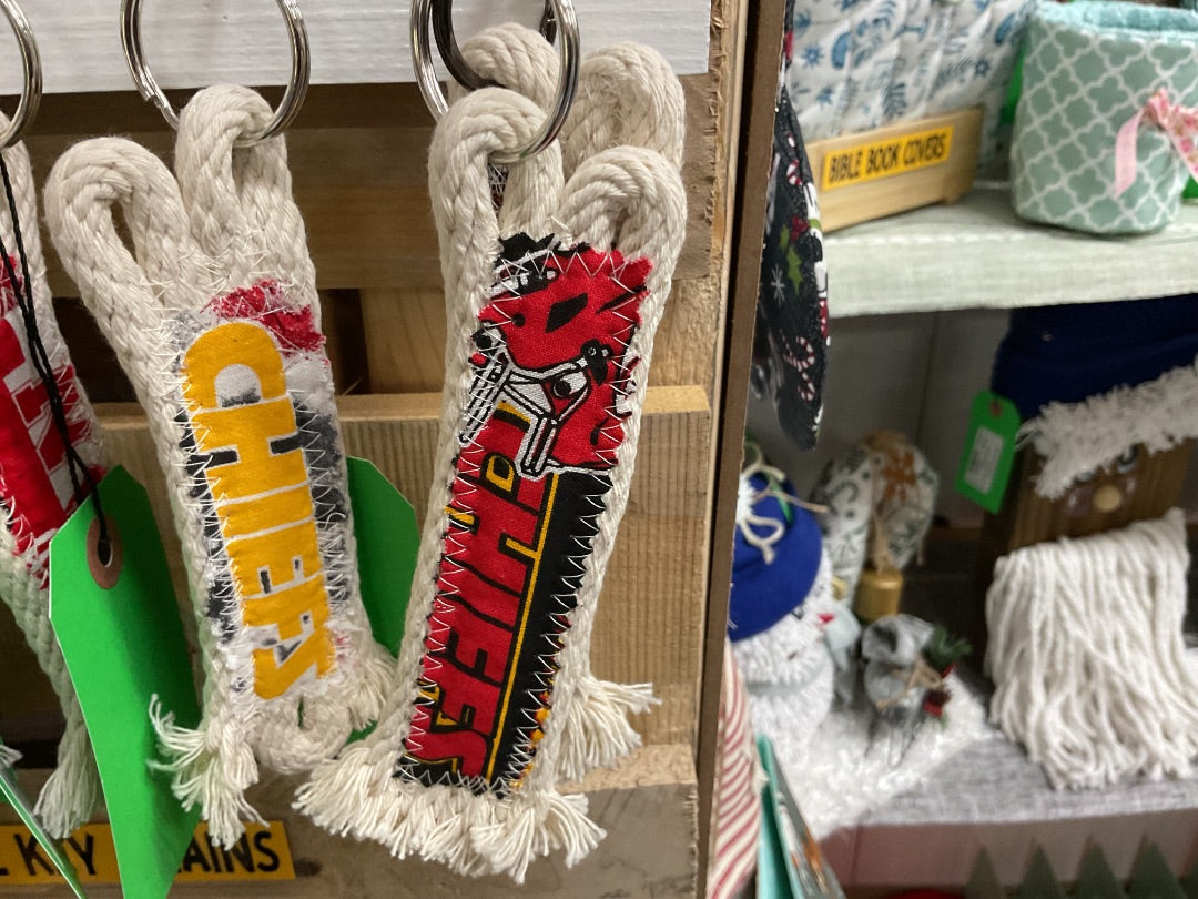Red/Black KC Chiefs Rope Key Ring