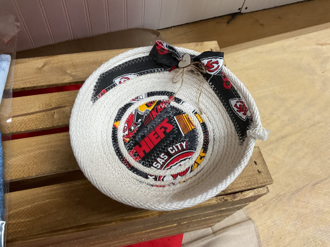 Red/Black KC Chiefs Rope basket, Medium