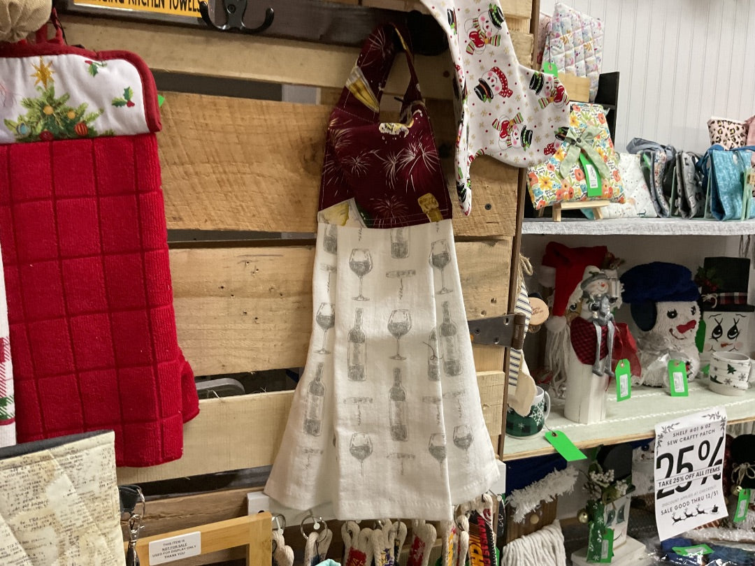 Maroon Wine Theme Kitchen Towel w/ Pot Holder
