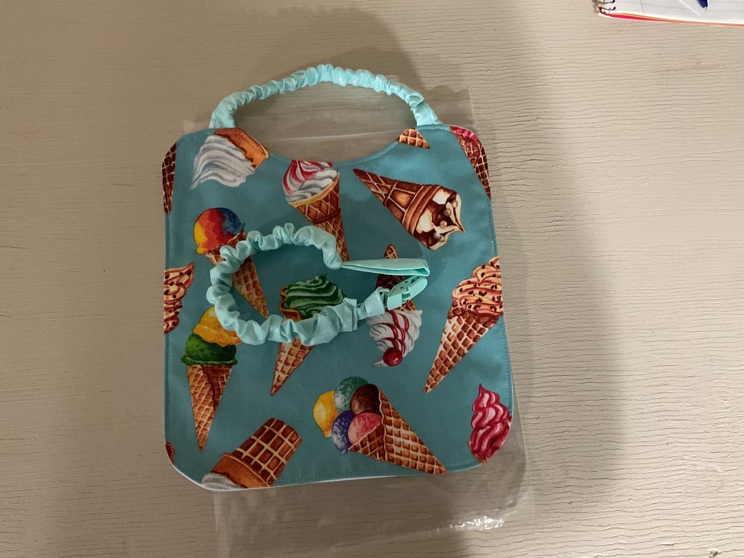“Ice Cream” BabyBib w/Pacifier Holder