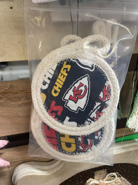 Black /Red/Yellow  KC Chiefs Rope Coasters (set of 4), Small