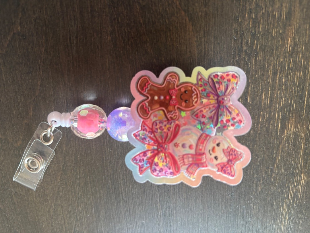 Acrylic Badge Reel with Beads Grace's bead Shop, Grace's bead Shop