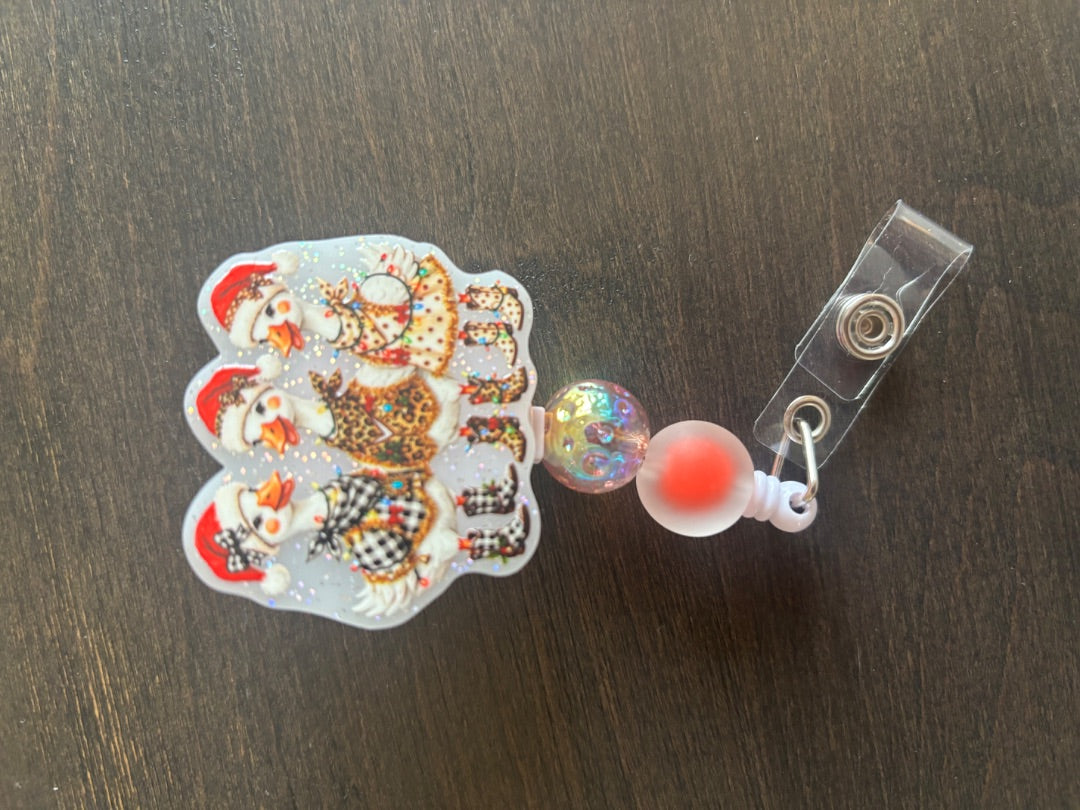 Acrylic Badge Reel with Beads Grace's bead Shop, Grace's bead Shop