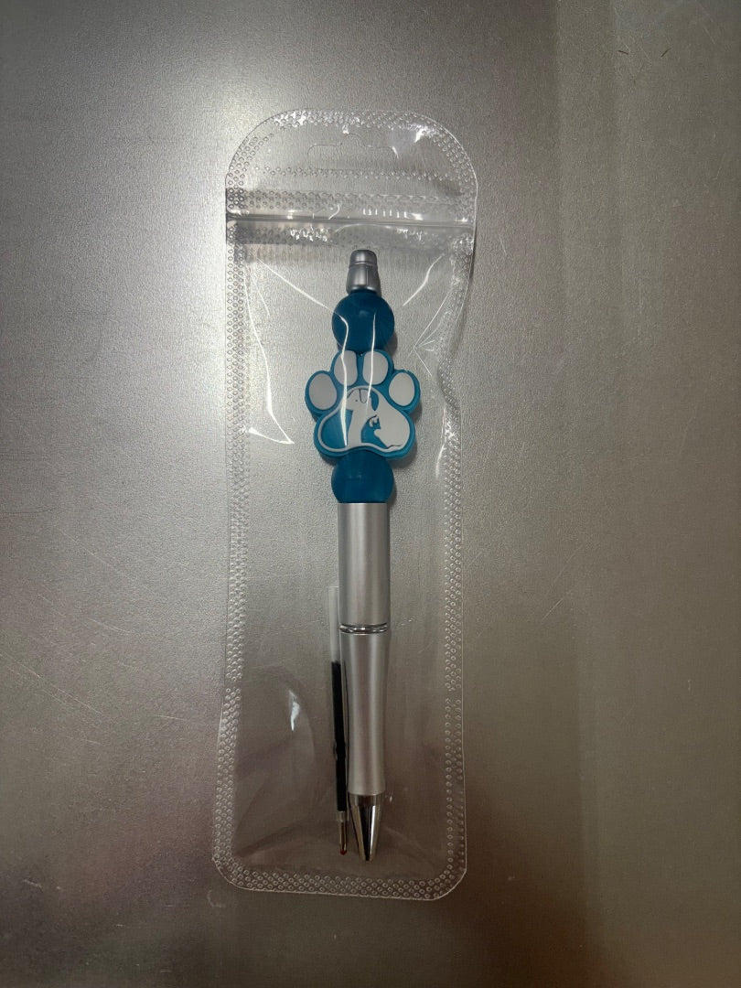 Teal Paw Beaded Pen Amira’s dog treats