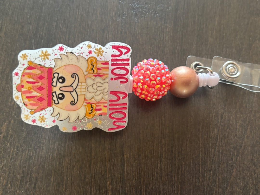 Acrylic Badge Reel with Beads Grace's bead Shop, Grace's bead Shop