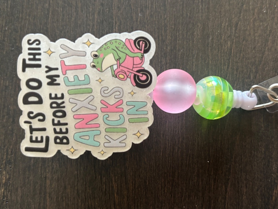 Acrylic Badge Reel with Beads Grace's bead Shop, Grace's bead Shop