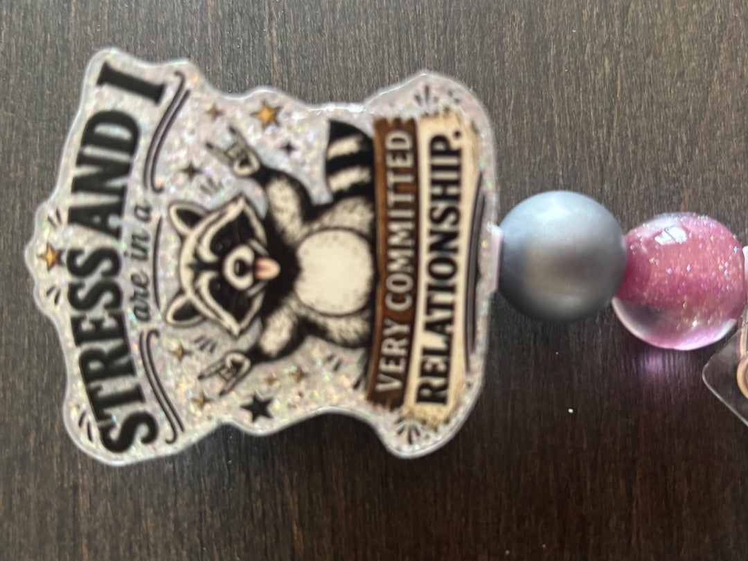 Acrylic Badge Reel with Beads Grace's bead Shop, Grace's bead Shop