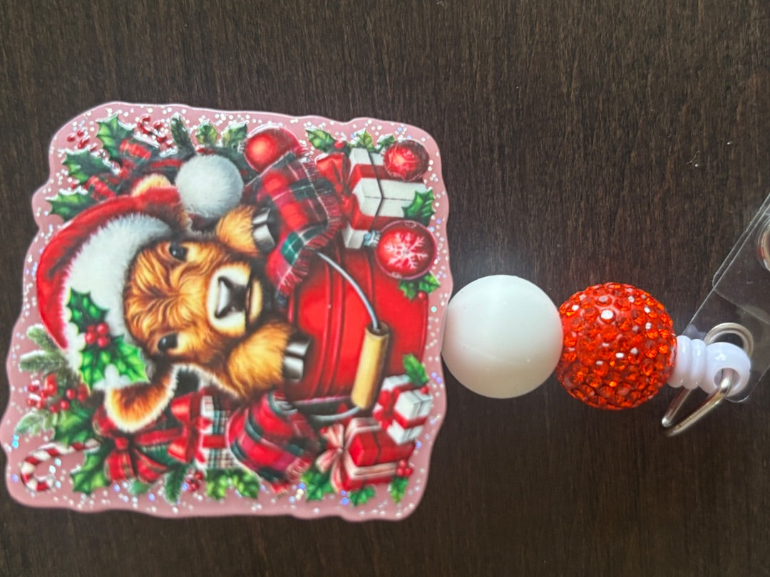 Acrylic Badge Reel with Beads Grace's bead Shop, Grace's bead Shop