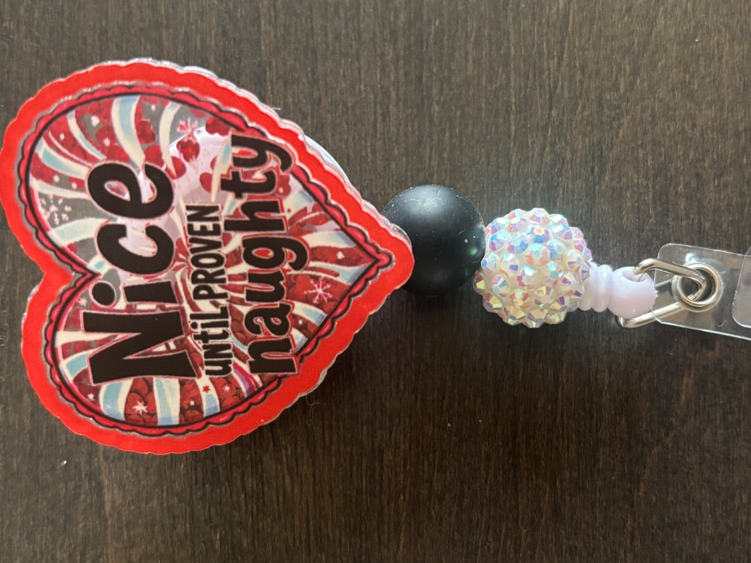 Acrylic Badge Reel with Beads Grace's bead Shop, Grace's bead Shop