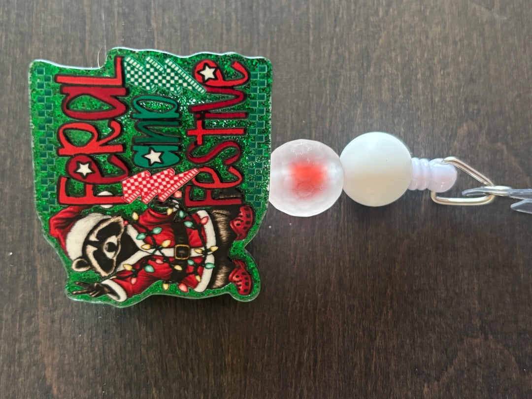 Acrylic Badge Reel with Beads Grace's bead Shop, Grace's bead Shop