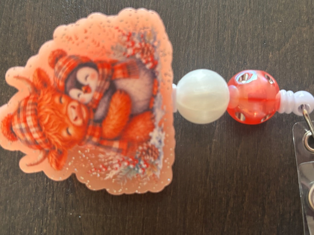 Acrylic Badge Reel with Beads Grace's bead Shop, Grace's bead Shop