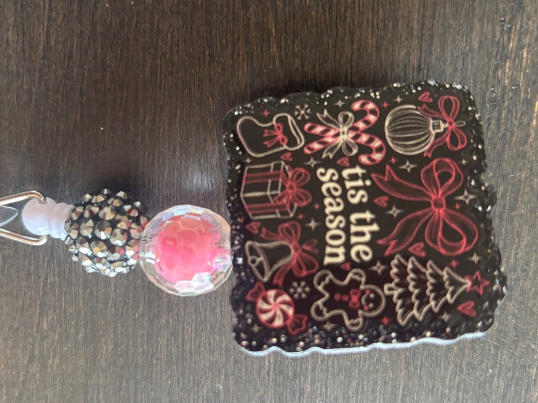 Acrylic Badge Reel with Beads Grace's bead Shop, Grace's bead Shop