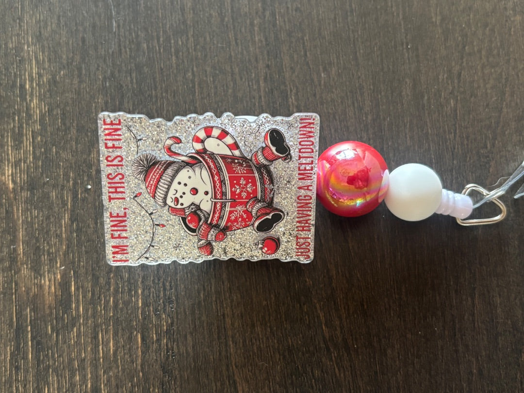 Acrylic Badge Reel with Beads Grace's bead Shop, Grace's bead Shop