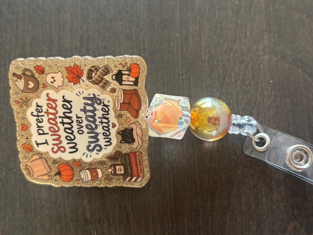 Acrylic Badge Reel with Beads Grace's bead Shop, Grace's bead Shop