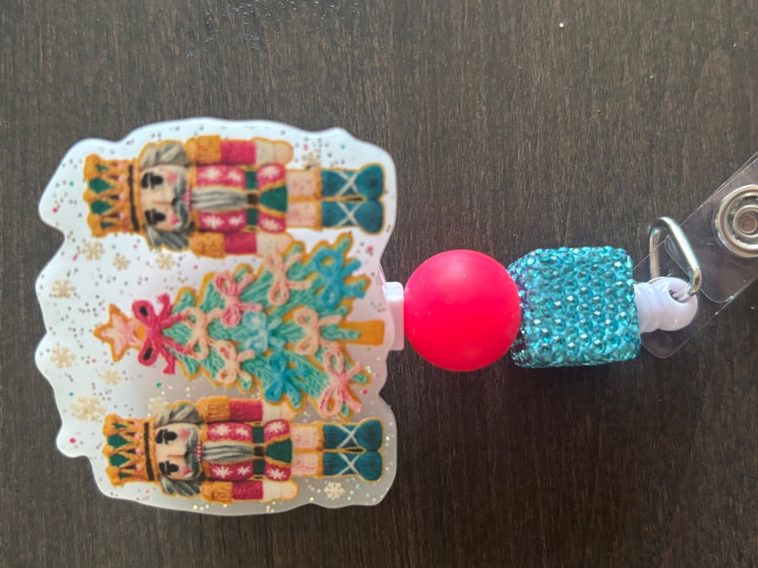 Acrylic Badge Reel with Beads Grace's bead Shop, Grace's bead Shop