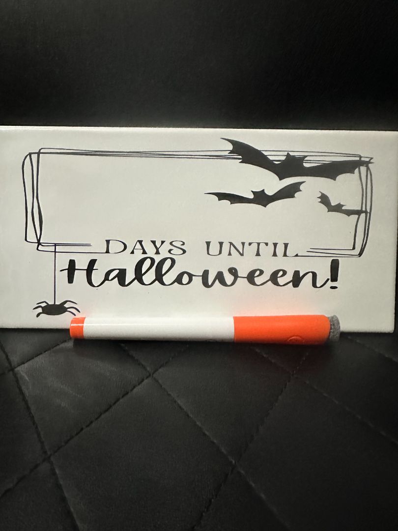 Tile Days until Halloween,White, Lasting Marks LLC