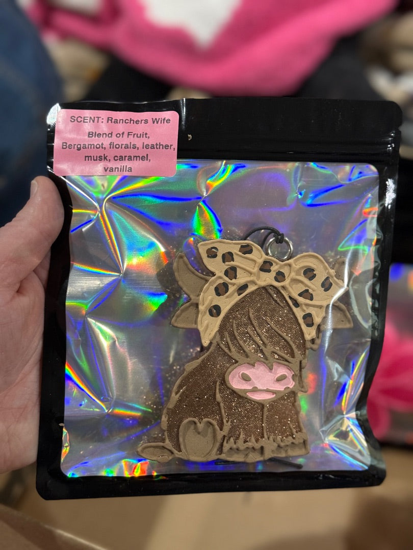 Brown Bow Cow Freshie, Full Size