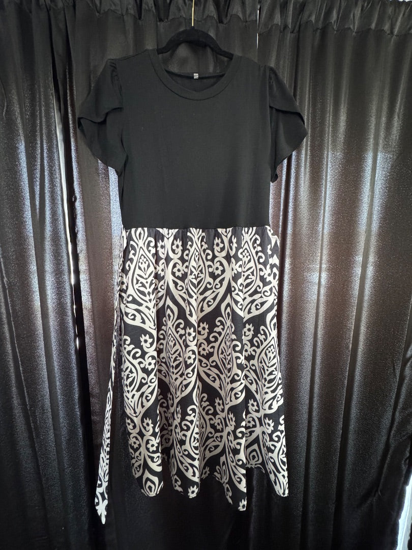 Black Floral Zeagoo Summer Midi dress- Worn Once, L