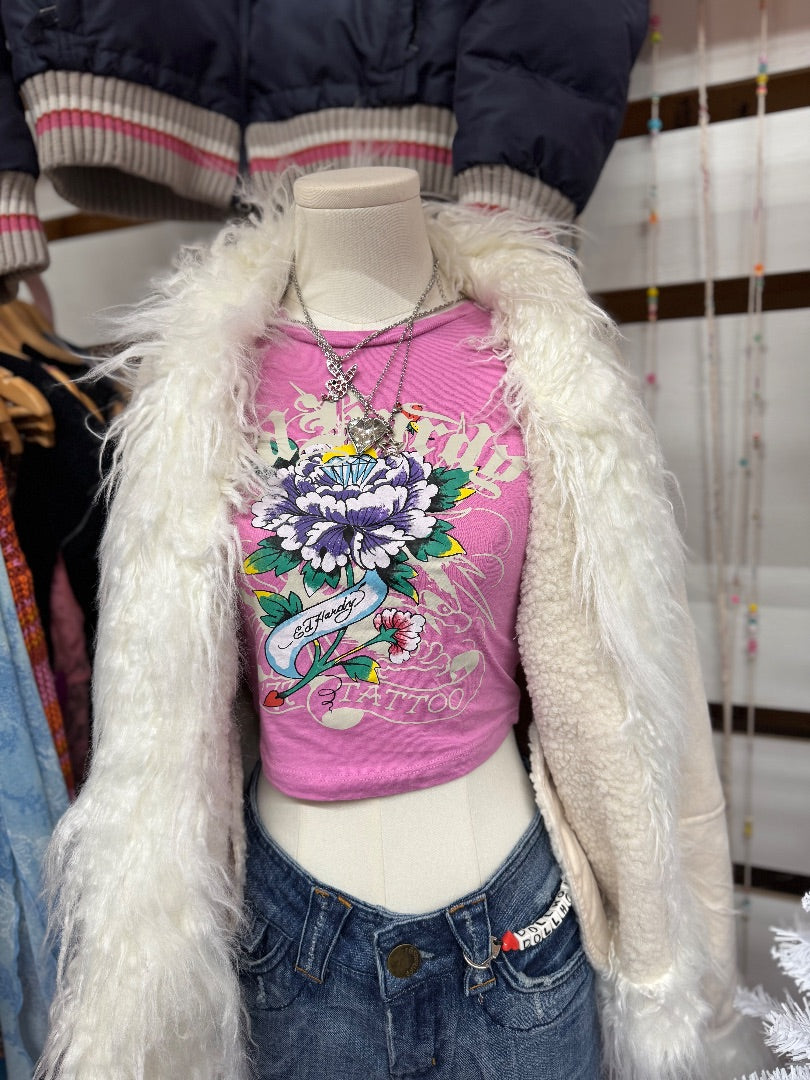 White Ava and Ever Light fur coat, medium