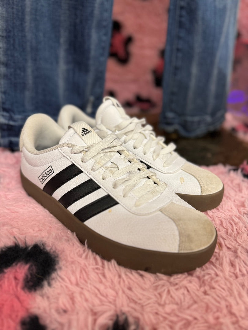 White Adidas sporty girl shoes, 8 1/2