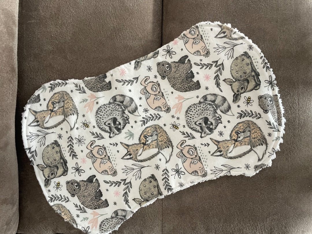 “Forest Animals “ Burp Cloth