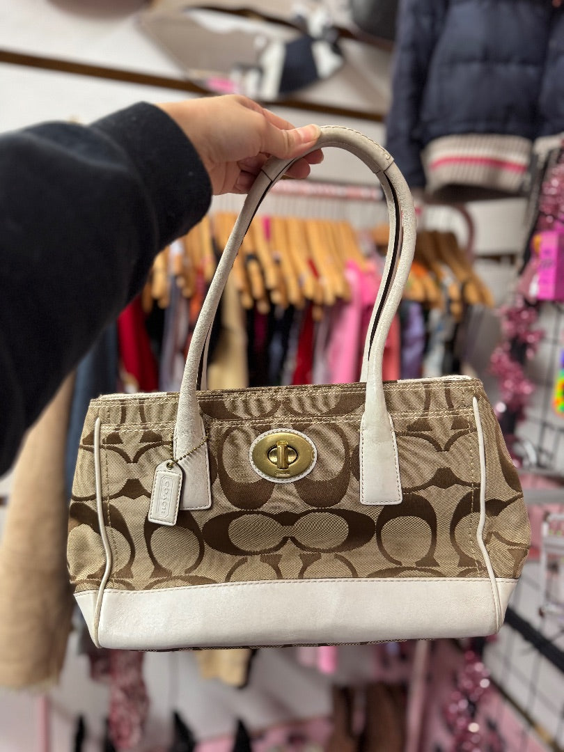 Tan Coach vintage coach purse, small