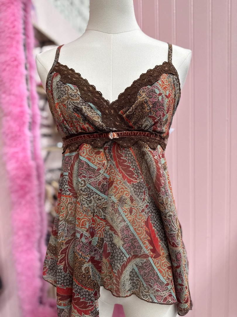 Brown/blue Self esteem Retro boho girl, Large