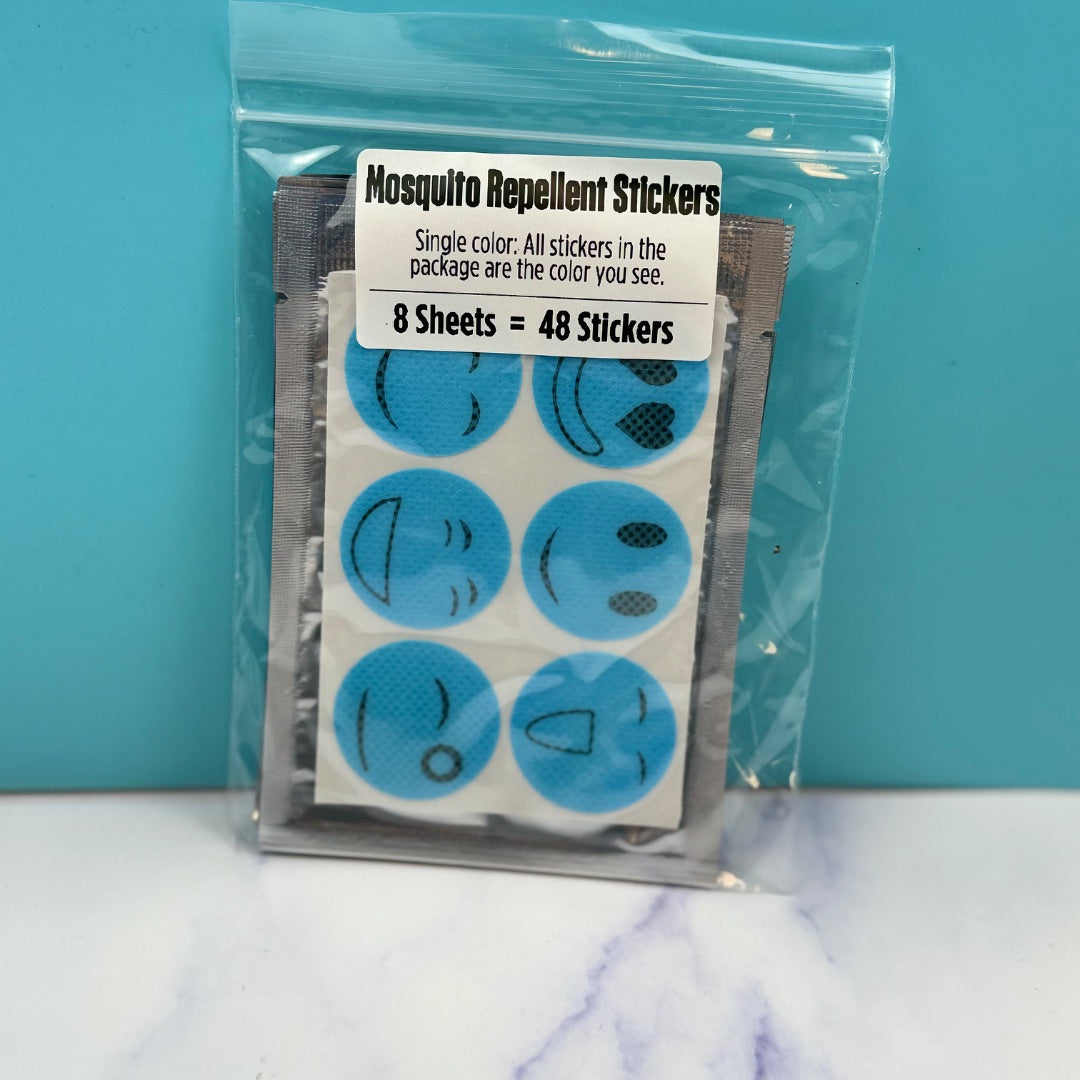 Blue Mosquito Repellant Sticker Kids Items, 48 Stickers