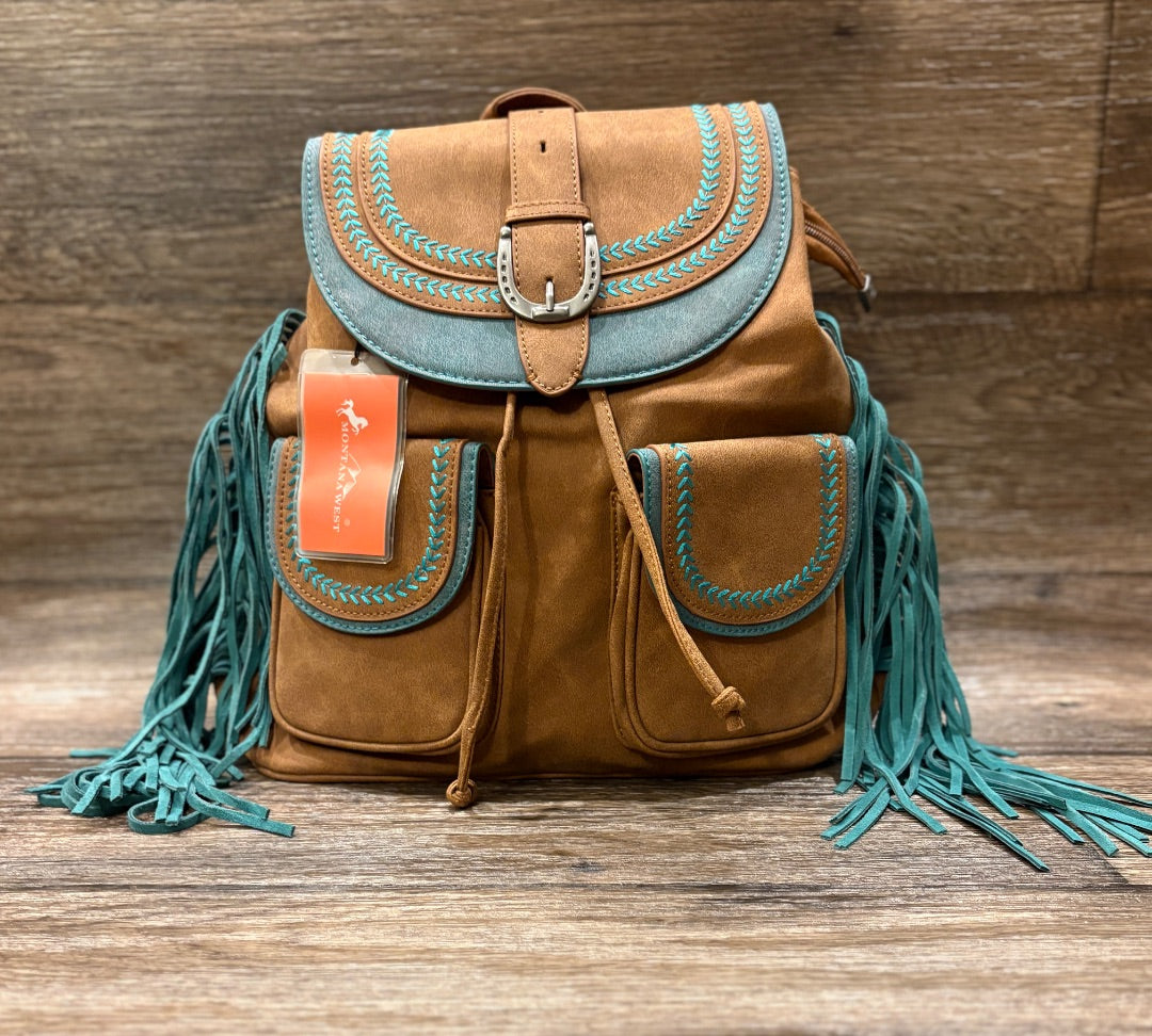 Dark Gray and Cream Montana West Backpack
