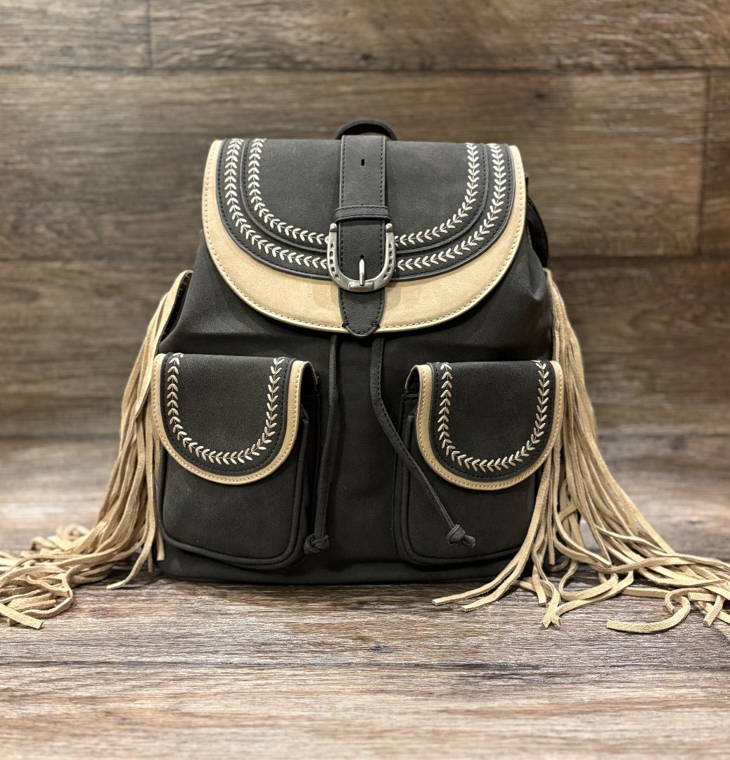 Brown and Teal Montana West Backpack