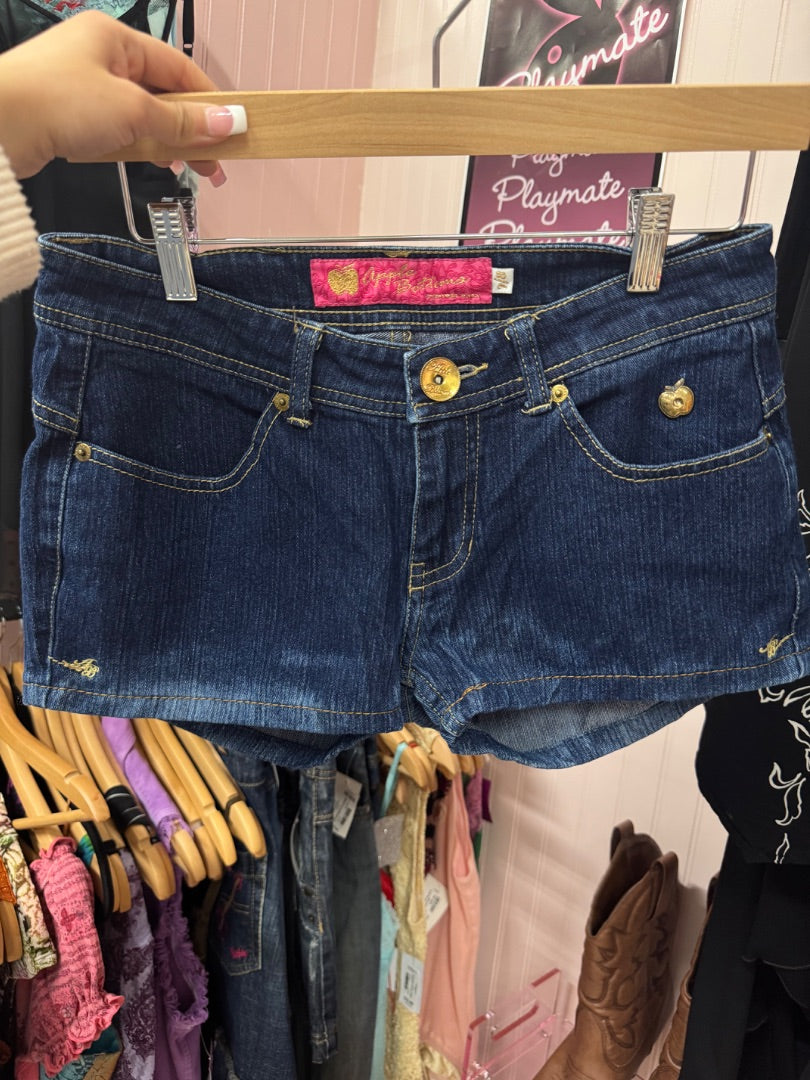 Blue Apple bottoms Y2K booty shorts, medium