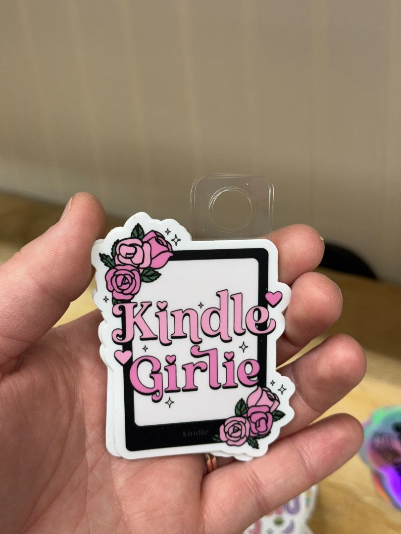 Kindle Girlie Sticker, Large Circle