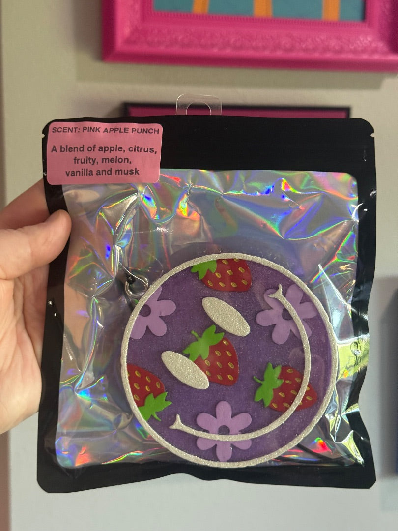 Purple Strawberry Smiley Freshie