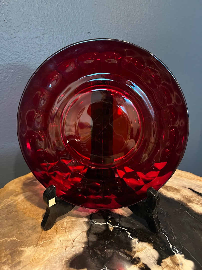 Ruby Red Viking Glass Luncheon Plate