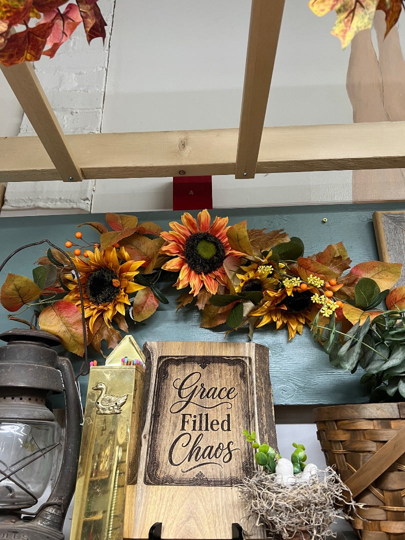 Fall sunflower swag