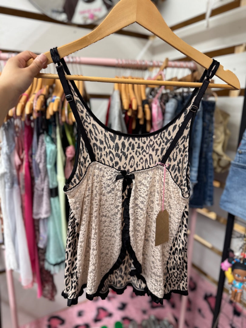 black cheetah top, small