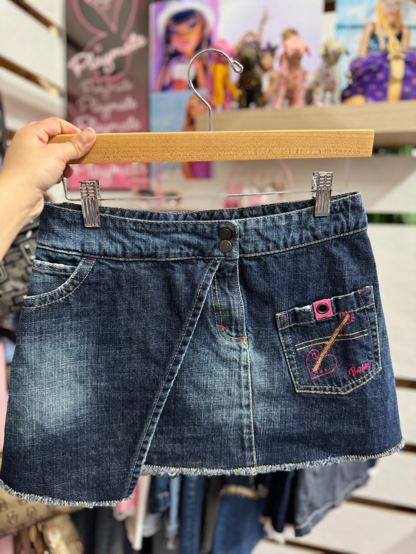 Blue Barbie girl mini skirt, small