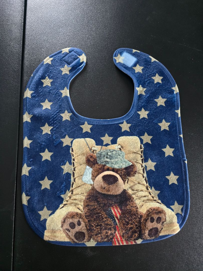baby military bear bib