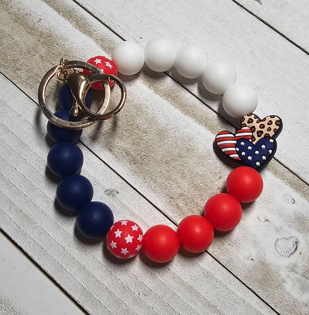 Americana Key Chain Crocheted Creations by Amy, Adjustable