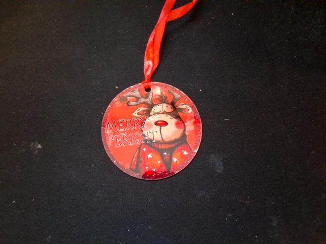 Red Christmas ornament Red moose (2), 3"