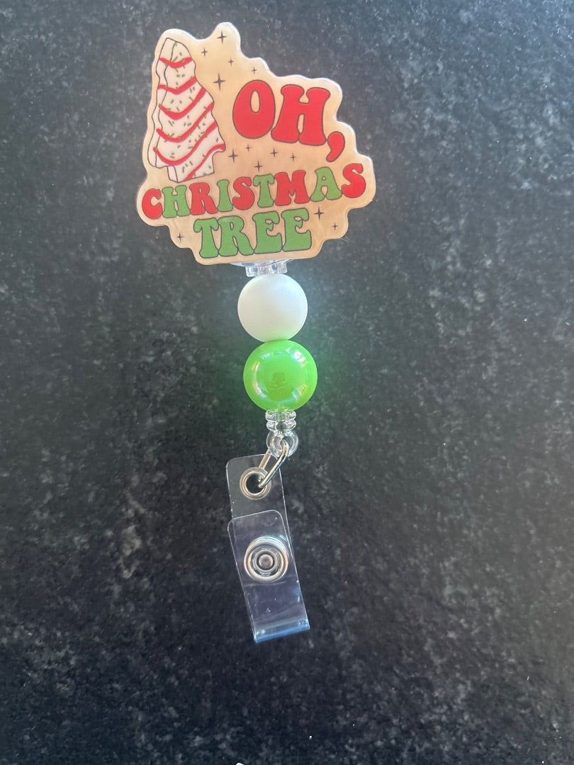 Acrylic Badge Reel with Beads Grace's bead Shop, Grace's bead Shop