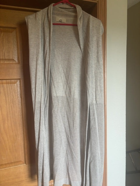 Grey Joan Vass Sleeve less cardigan, Large