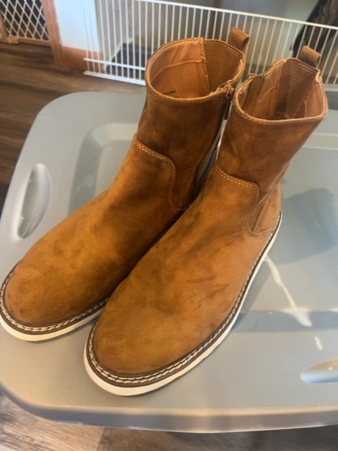 Brown Suede Boots Shoes, 10