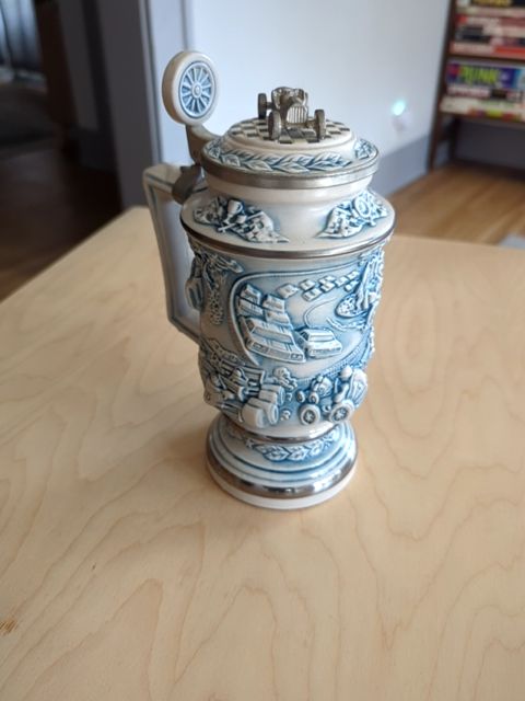 Racing car beer stein